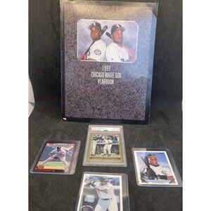 1997 Chicago White Sox Yearbook with 4 Cards one graded PSA 8 plus 3 others